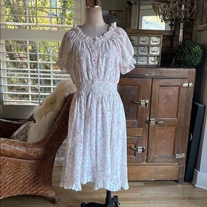 IVY CITY CO. ROMANTIC FLORAL DRESS LARGE COTTAGE CORE EXCELLENT